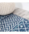 Arta Moroccan Vintage Geometric Rug Navy/Cream 2 ft. x 8 ft. Runner Rug