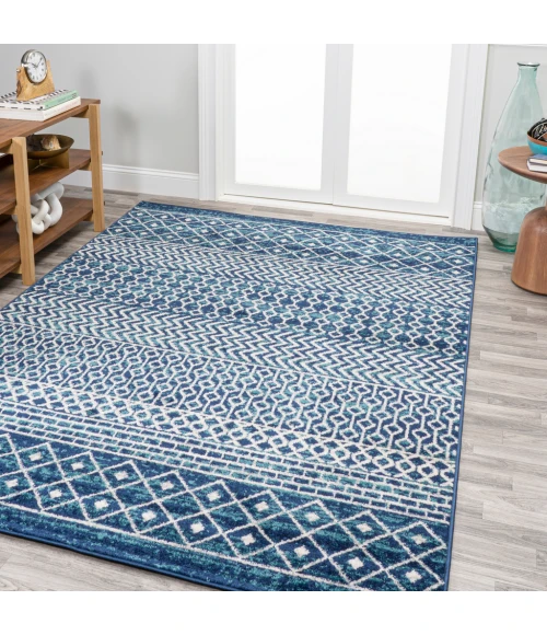 Arta Moroccan Vintage Geometric Rug Navy/Cream 4 ft. x 6 ft. Area Rug