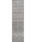 Arta Moroccan Modern Geometric Rug Gray/Cream 2 ft. x 8 ft. Runner Rug