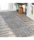 Arta Moroccan Modern Geometric Rug Gray/Cream 2 ft. x 8 ft. Runner Rug