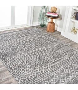 Jonathany Moroccan Hype MOH106B Gray/Cream Area Rug 5 ft. 3 in. X 7 ft. 7 in. Rectangle