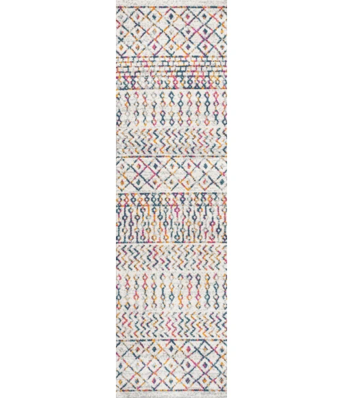 Arta Moroccan Vintage Geometric Rug Multi/Cream 2 ft. x 8 ft. Runner Rug