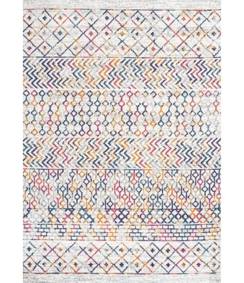 Arta Moroccan Vintage Geometric Rug Multi/Cream 3 ft. x 5 ft. Area Rug