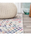 Arta Moroccan Vintage Geometric Rug Multi/Cream 2 ft. x 8 ft. Runner Rug