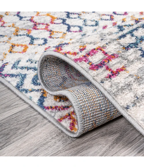 Arta Moroccan Vintage Geometric Rug Multi/Cream 2 ft. x 8 ft. Runner Rug