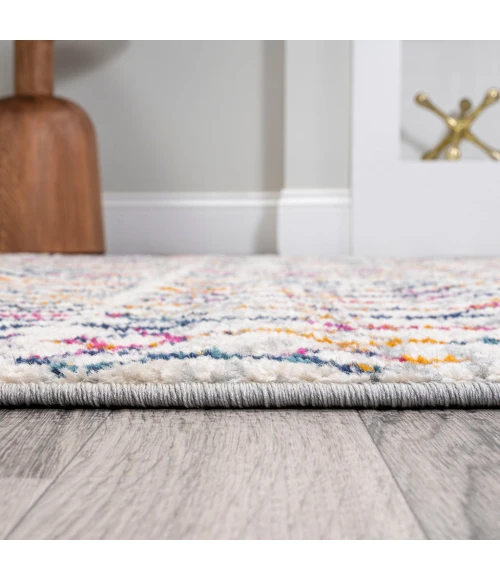 Arta Moroccan Vintage Geometric Rug Multi/Cream 2 ft. x 8 ft. Runner Rug