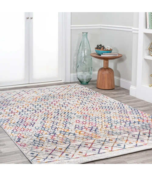 Arta Moroccan Vintage Geometric Rug Multi/Cream 3 ft. x 5 ft. Area Rug