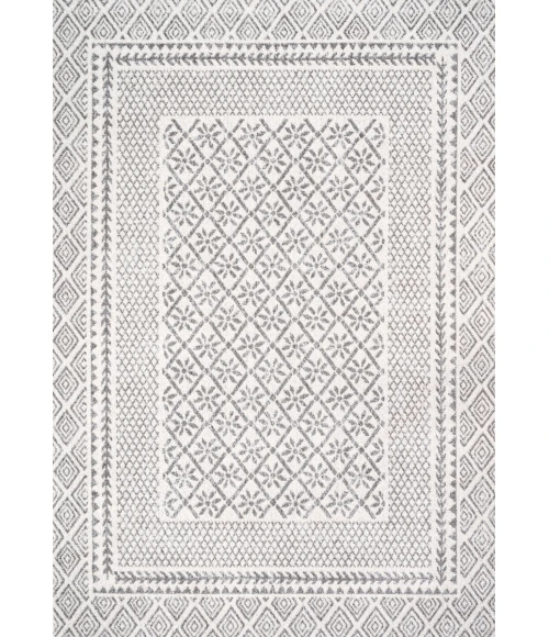 Athens Modern Geometric Boho Rug Gray/Cream 8 ft. x 10 ft. Area Rug