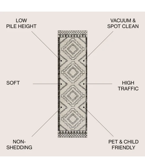 Jonathan Y MOROCCAN HYPE Cream MOH200A 2ft.-2in. X 20ft. Rect. Rug