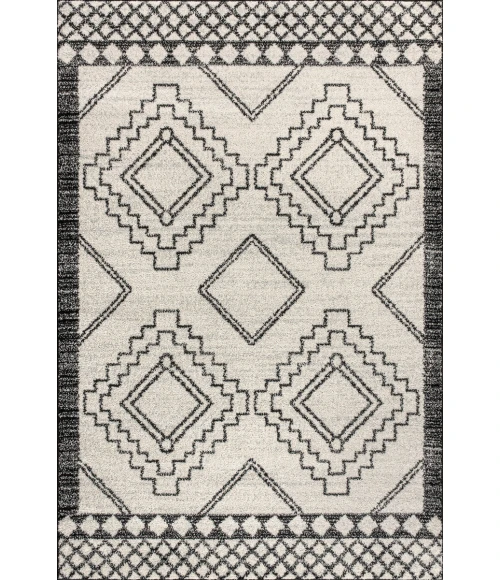 Amir Moroccan Beni Souk Cream/Black 5 ft. x 8 ft. Area Rug
