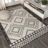 Jonathany Moroccan Hype MOH200A Cream/Black Area Rug 5 ft. 3 in. X 7 ft. 7 in. Rectangle