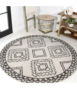 Jonathan Y MOROCCAN HYPE Cream MOH200A 3ft. Round Rug