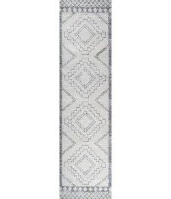 Jonathany Moroccan Hype MOH200B Cream/Gray Area Rug 2 ft. 3 in. X 8 ft. Runner