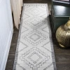 Jonathany Moroccan Hype MOH200B Cream/Gray Area Rug 2 ft. 3 in. X 8 ft. Runner