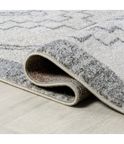 Amir Moroccan Beni Souk Cream/Gray 2 ft. x 8 ft. Runner Rug