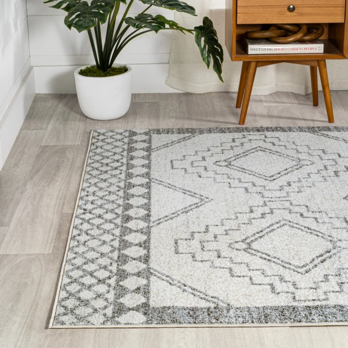 Amir Moroccan Beni Souk Cream/Gray 5 ft. x 8 ft. Area Rug