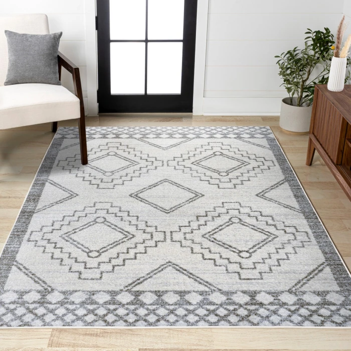 Amir Moroccan Beni Souk Cream/Gray 5 ft. x 8 ft. Area Rug