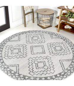 Jonathan Y MOROCCAN HYPE Cream MOH200B 3ft. Round Rug