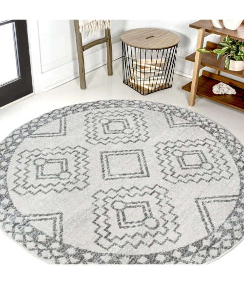 Jonathan Y MOROCCAN HYPE Cream MOH200B 6ft. Round Rug