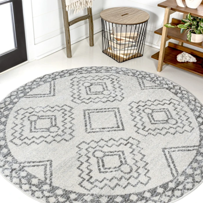 Jonathan Y MOROCCAN HYPE Cream MOH200B 7ft. Round Rug