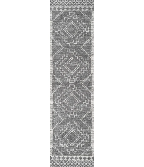 Amir Moroccan Beni Souk Gray/Cream 2 ft. x 8 ft. Runner Rug