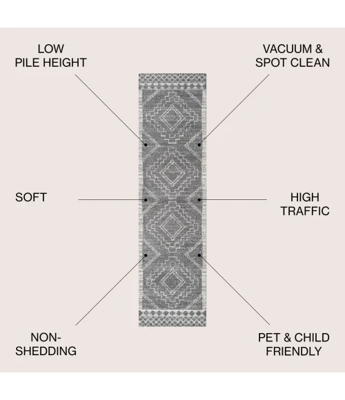 Jonathan Y MOROCCAN HYPE Gray MOH200C 2ft.-2in. X 20ft. Rect. Rug