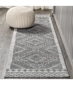 Jonathany Moroccan Hype MOH200C Gray/Cream Area Rug 2 ft. 3 in. X 8 ft. Runner