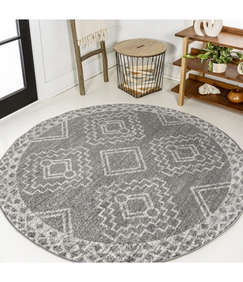 Jonathan Y MOROCCAN HYPE Gray MOH200C 6ft. Round Rug