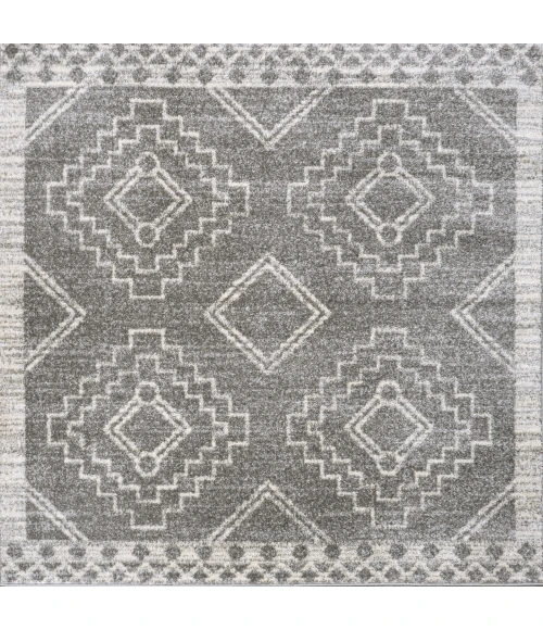 Amir Moroccan Beni Souk Gray/Cream 6' Square Area Rug