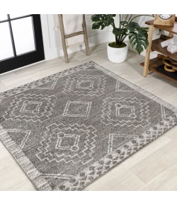 Jonathany Moroccan Hype MOH200C Gray/Cream Area Rug 6 ft. 7 in. X 6 ft. 7 in. Square