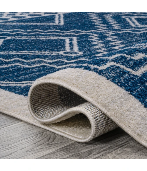 Amir Moroccan Beni Souk Navy/Ivory 2 ft. x 8 ft. Runner Rug