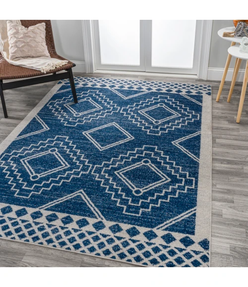 Amir Moroccan Beni Souk Navy/Ivory 8 ft. x 10 ft. Area Rug