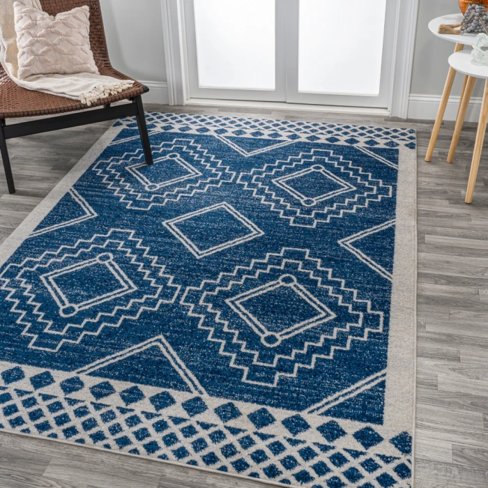 Amir Moroccan Beni Souk Navy/Ivory 8 ft. x 10 ft. Area Rug
