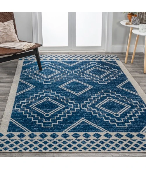 Amir Moroccan Beni Souk Navy/Ivory 8 ft. x 10 ft. Area Rug
