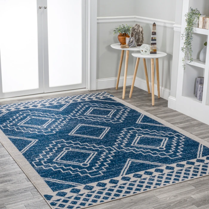 Amir Moroccan Beni Souk Navy/Ivory 8 ft. x 10 ft. Area Rug