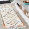Jonathany Moroccan Hype MOH200E Ivory/Blue/Orange Area Rug 2 ft. 3 in. X 8 ft. Runner