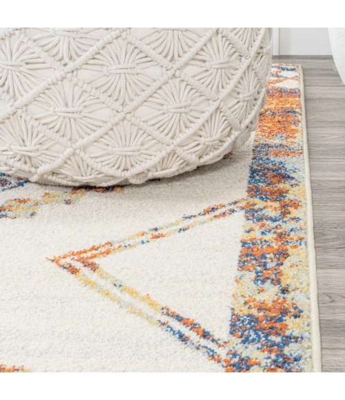 Amir Moroccan Beni Souk Ivory/Blue/Orange 5 ft. x 8 ft. Area Rug