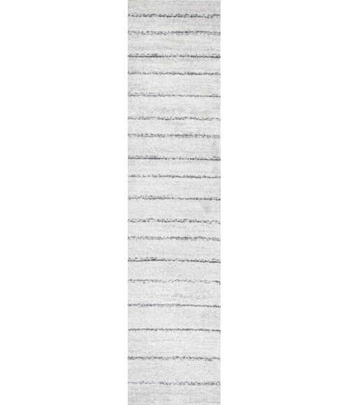 Williamsburg Minimalist Stripe Cream/Gray 2 ft. x 8 ft. Runner Rug