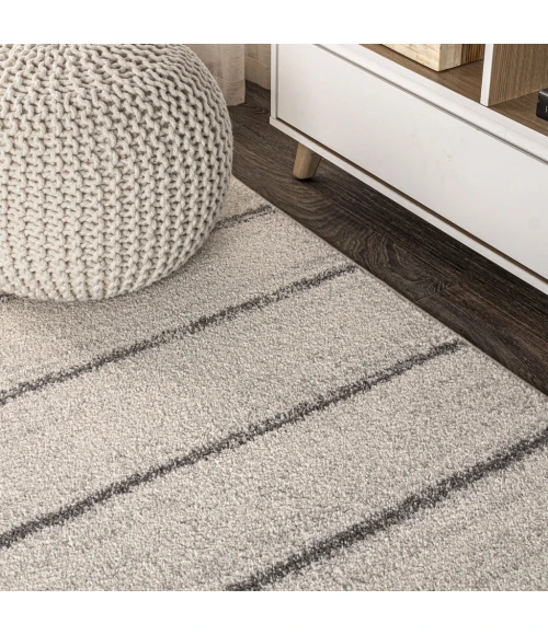 Williamsburg Minimalist Stripe Cream/Gray 3 ft. x 5 ft. Area Rug