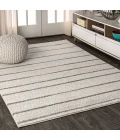 Williamsburg Minimalist Stripe Cream/Gray 3 ft. x 5 ft. Area Rug