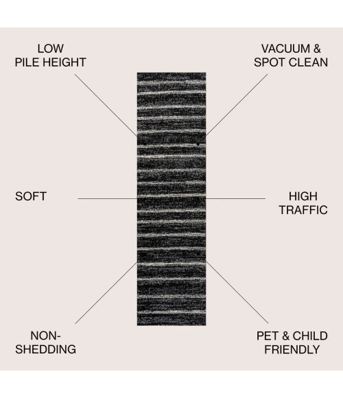 Jonathan Y MOROCCAN HYPE Black MOH201F 2ft.-2in. X 8ft. Rect. Rug