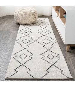 Jonathany Moroccan Hype MOH202A Cream/Black Area Rug 2 ft. 3 in. X 8 ft. Runner