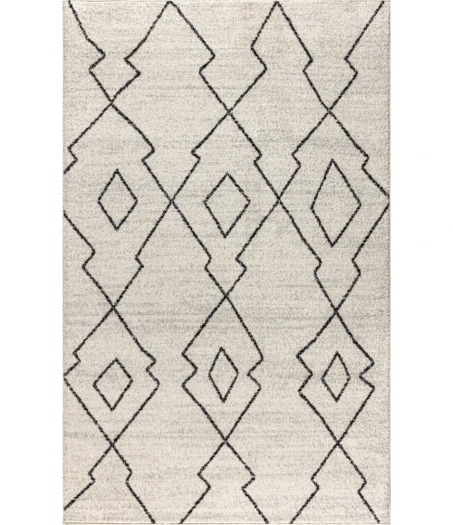 Alia Moroccan Beni Souk Cream/Black 5 ft. x 8 ft. Area Rug