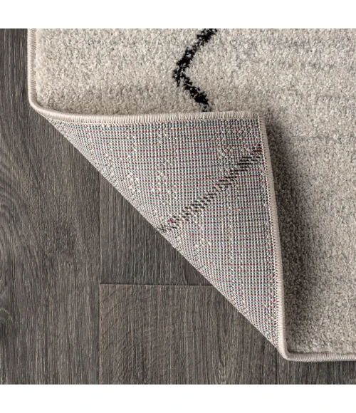 Alia Moroccan Beni Souk Cream/Black 5 ft. x 8 ft. Area Rug