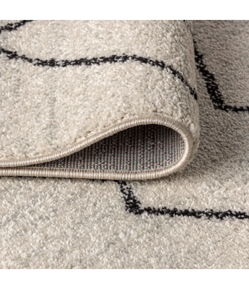 Alia Moroccan Beni Souk Cream/Black 2 ft. x 8 ft. Runner Rug