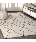 Alia Moroccan Beni Souk Cream/Black 5 ft. x 8 ft. Area Rug