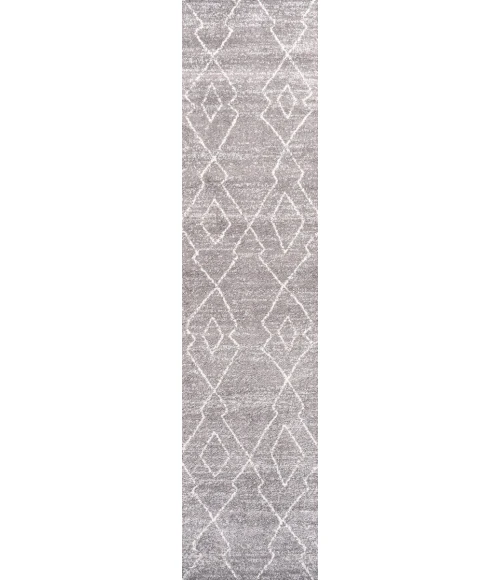 Alia Moroccan Beni Souk Gray/Cream 2 ft. x 8 ft. Runner Rug
