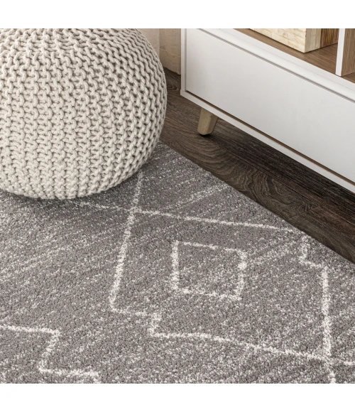 Alia Moroccan Beni Souk Gray/Cream 2 ft. x 8 ft. Runner Rug