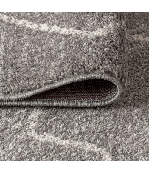 Alia Moroccan Beni Souk Gray/Cream 2 ft. x 8 ft. Runner Rug