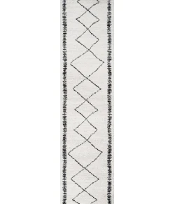 Jonathany Moroccan Hype MOH203A Cream/Black Area Rug 2 ft. 3 in. X 8 ft. Runner